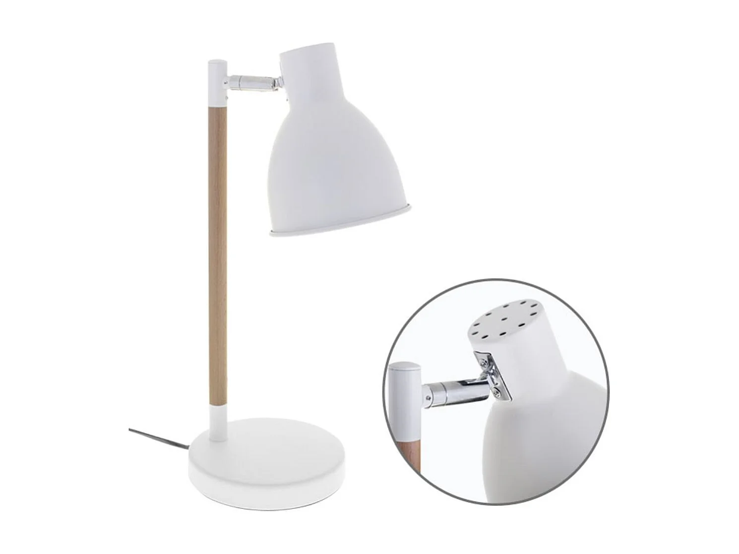 Lampara Flexo Modelo Delza Acabado Blanco De