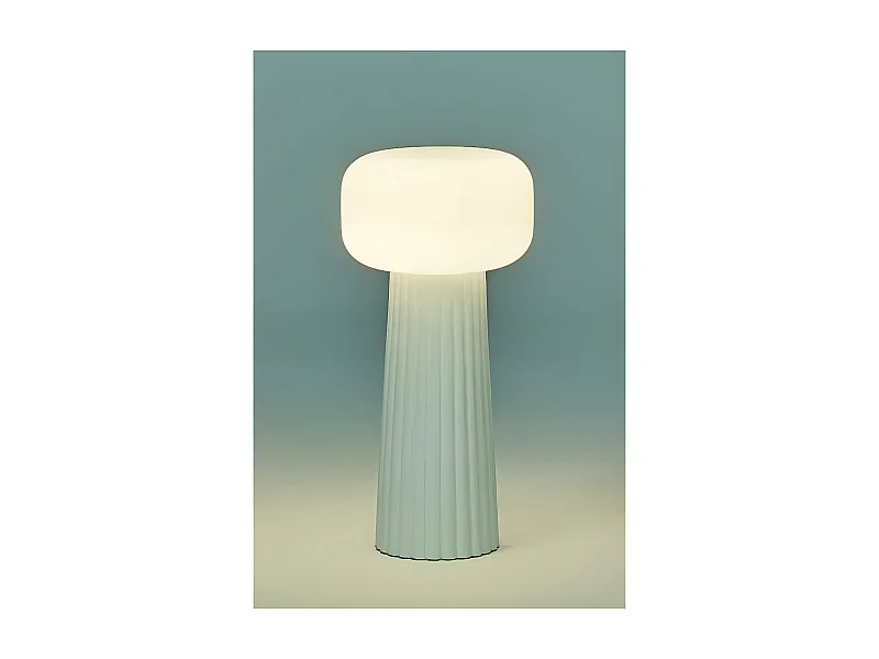 Lampe de table FARO en verre blanc de MANTRA