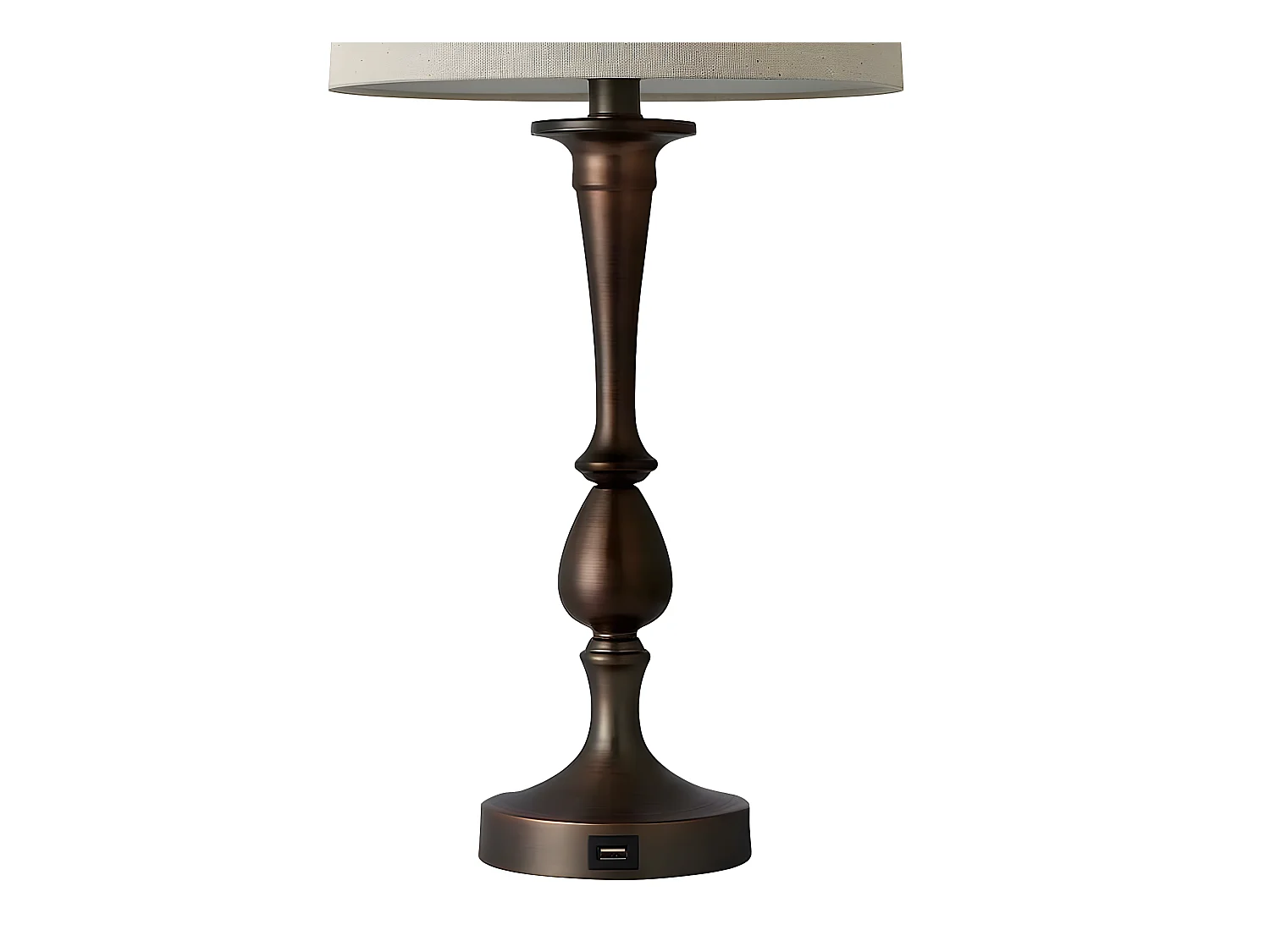 Bureau avec port USB modèle KHALIFA marron avec écran FABRILAMP