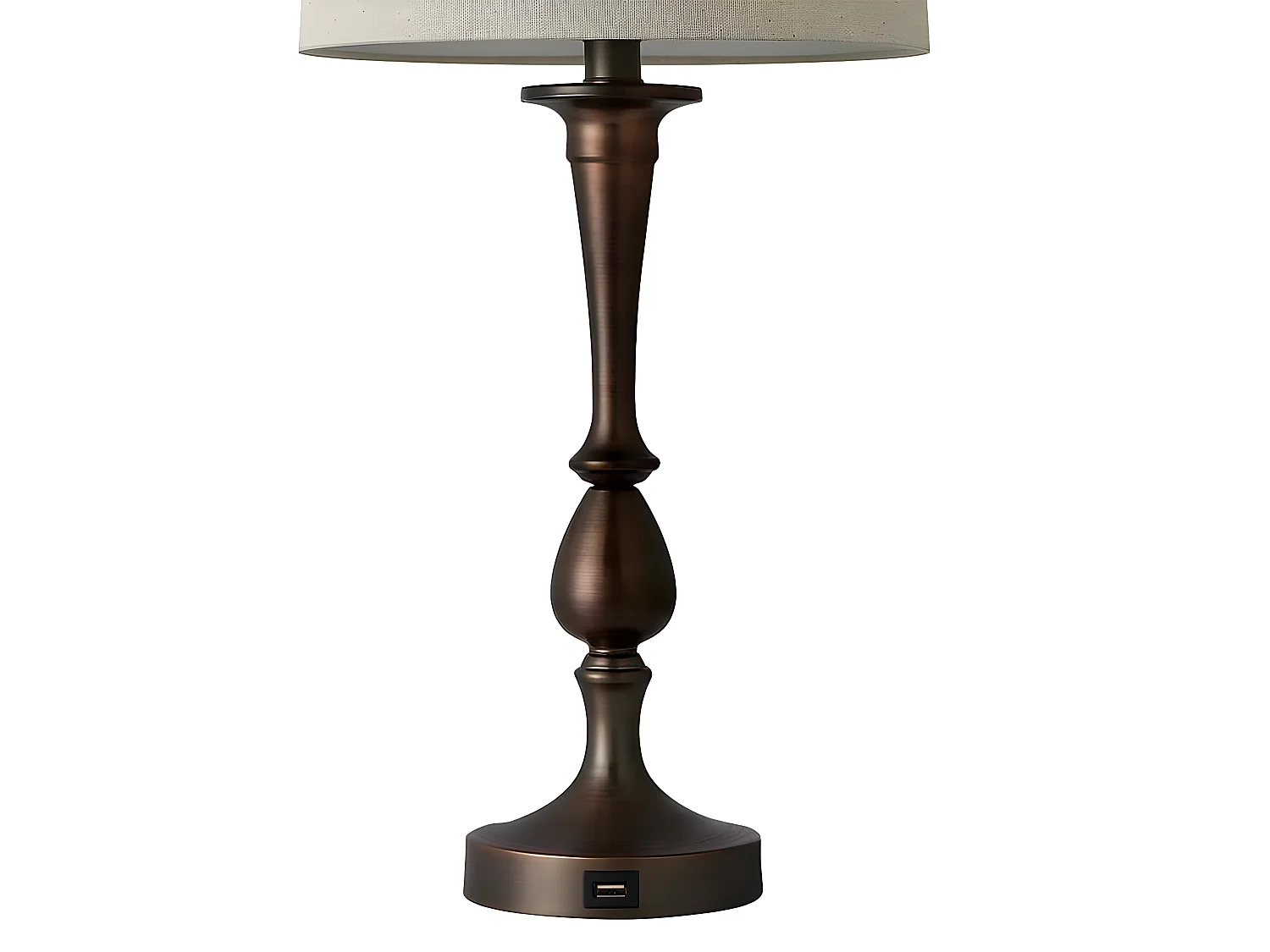 Bureau avec port USB modèle KHALIFA marron avec écran FABRILAMP