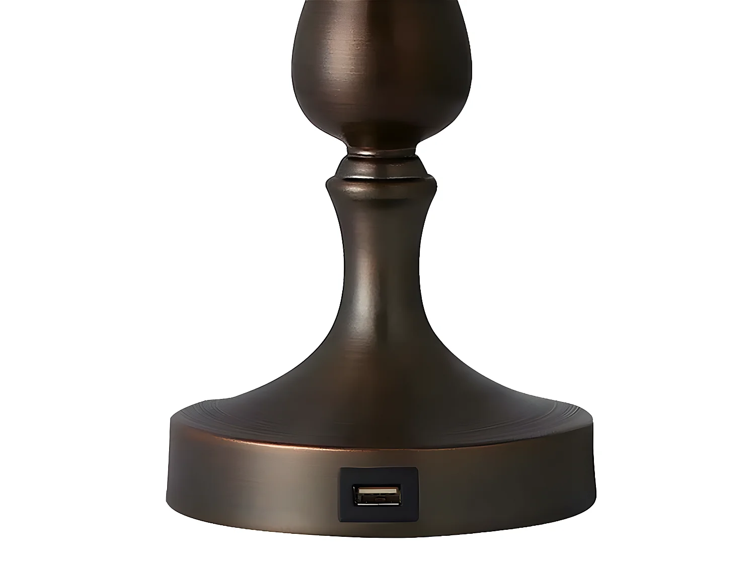 Bureau avec port USB modèle KHALIFA marron avec écran FABRILAMP