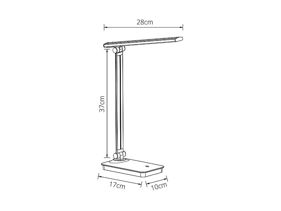 Flexo Led Serie Architect  En Negro  Con Puerto Usb De Carga