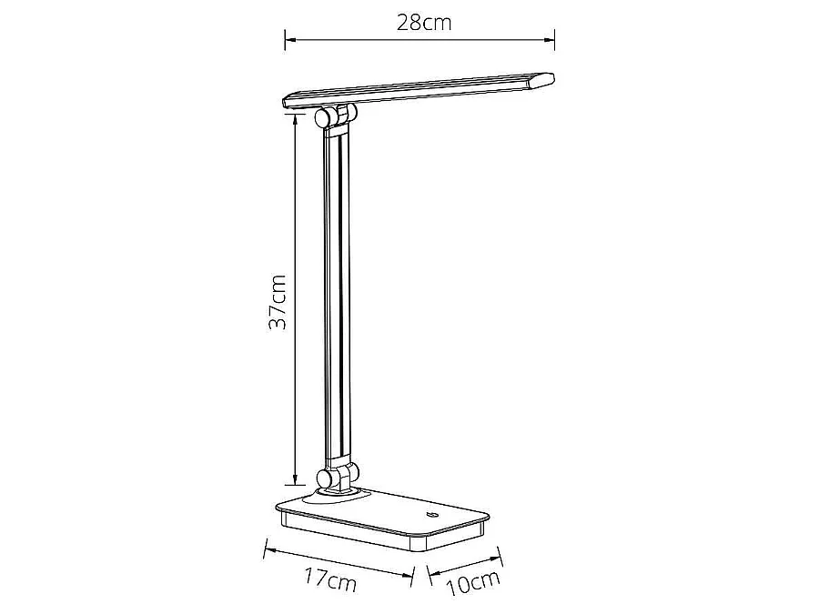 Flexo Led Serie Architect  En Negro  Con Puerto Usb De Carga