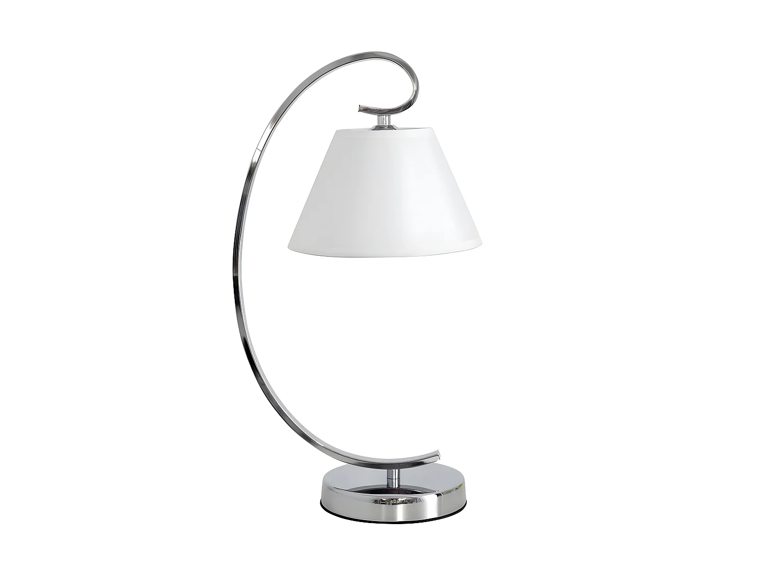 Lampada da Tavolo Concordia 1xe27 Cromato Schermo Bianco 47x20x26 FABRILAMP.
