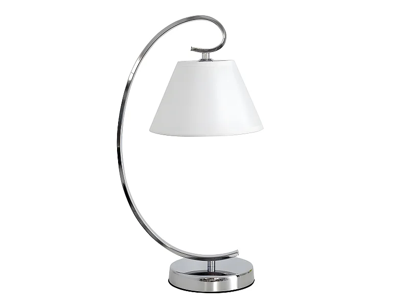 Lampada da Tavolo Concordia 1xe27 Cromato Schermo Bianco 47x20x26 FABRILAMP.