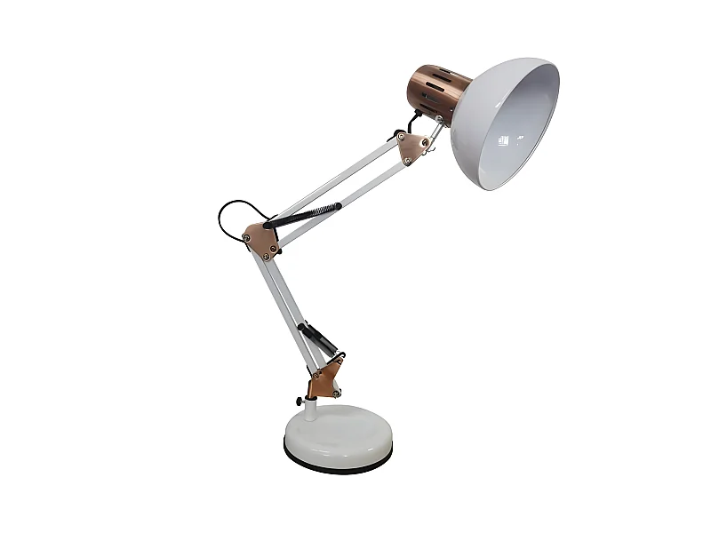 Flessografia articolabile bianca con dettagli in rame RUTILO FABRILAMP