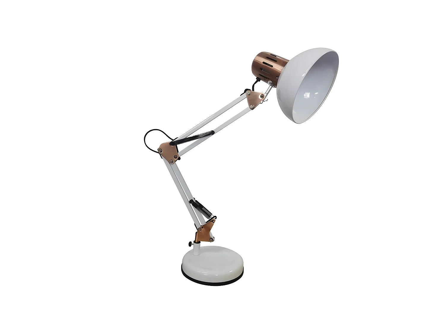 Flexo articulable blanc avec détails en cuivre RUTILO FABRILAMP