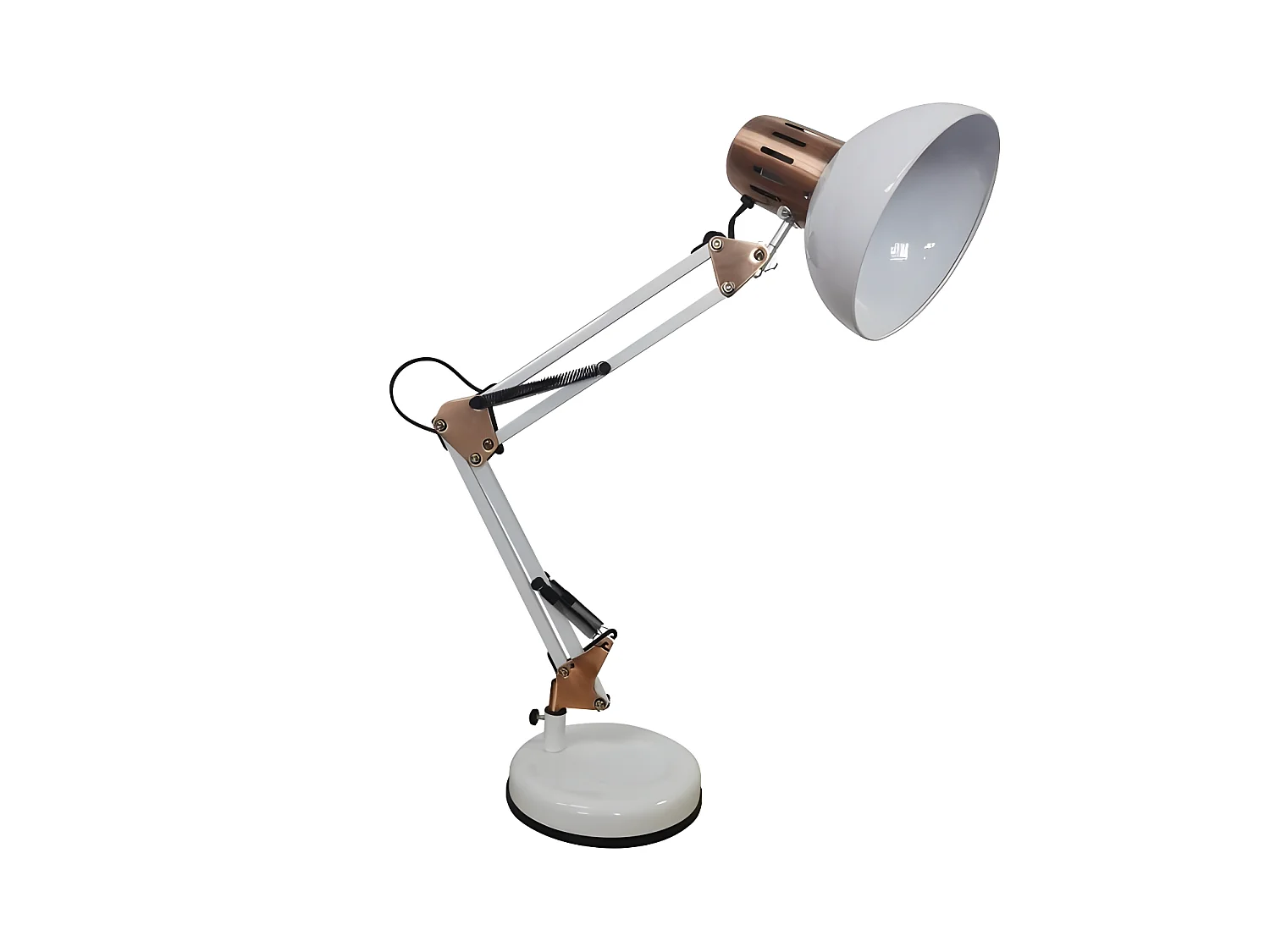 Flessografia articolabile bianca con dettagli in rame RUTILO FABRILAMP