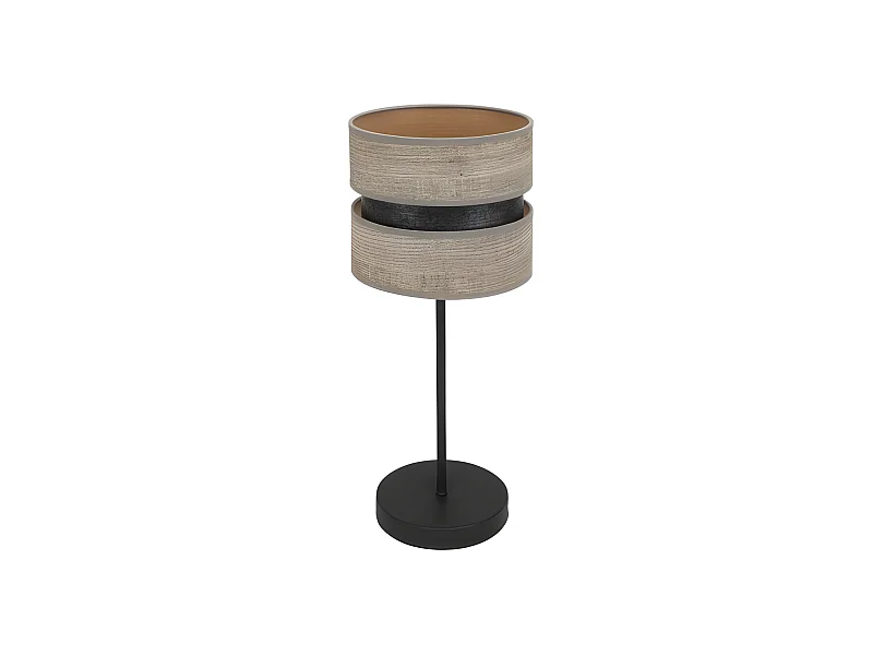 Lampe de table 1luz modèle Colet Noir / bois Gris FABRILAMP
