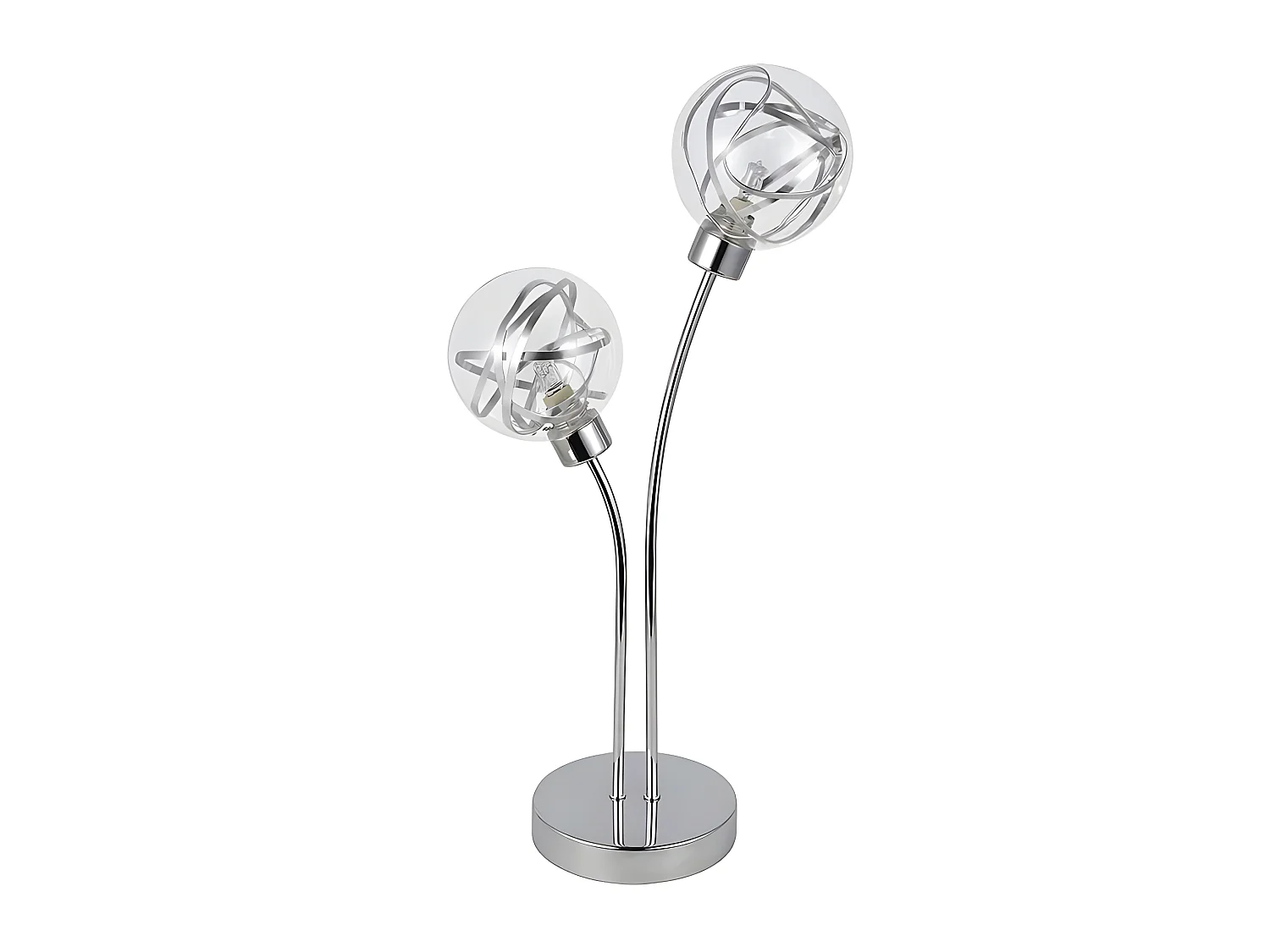 Desktop 2 lumières modèle VARANASI chrome FABRILAMP