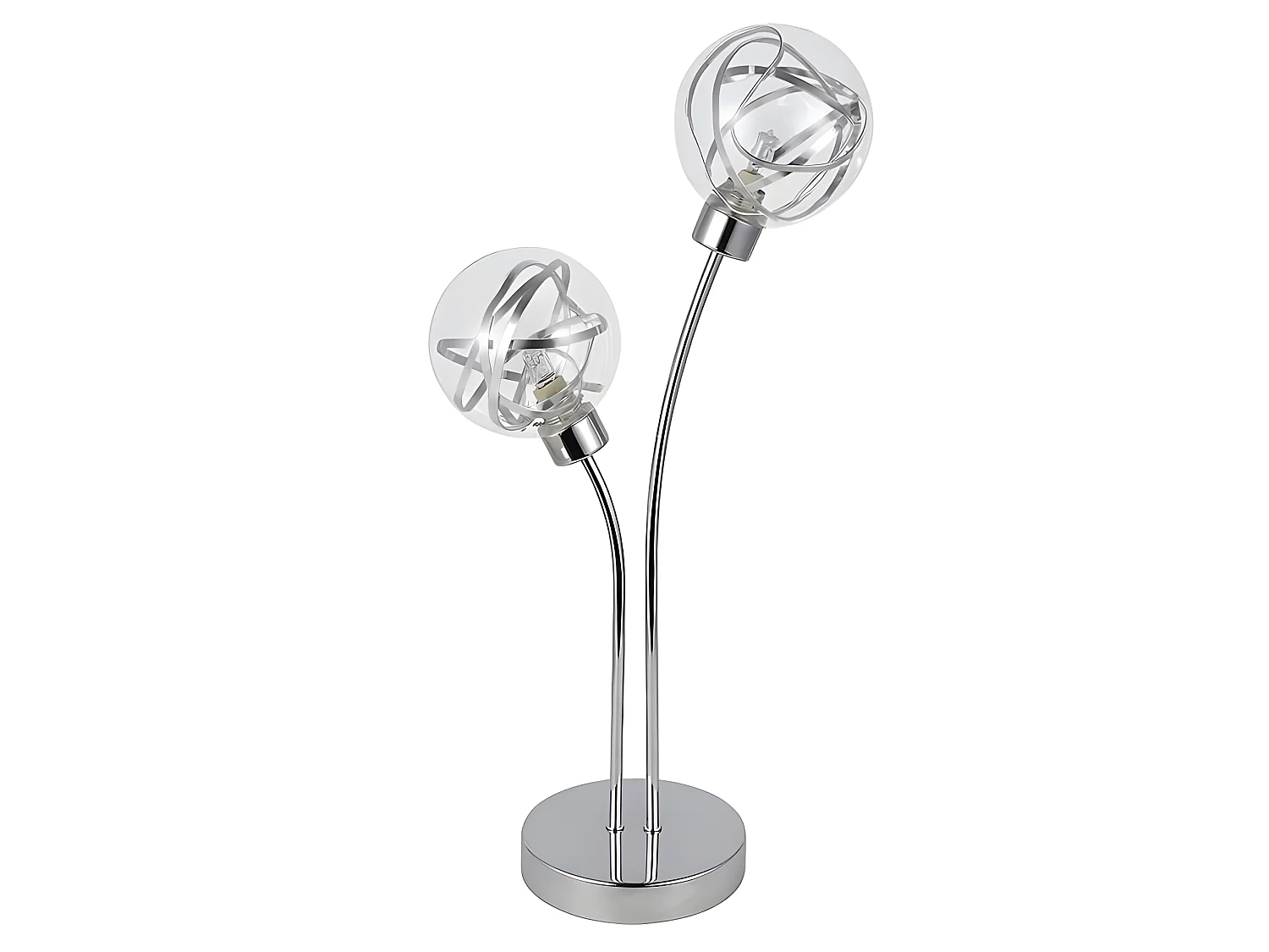 Desktop 2 lumières modèle VARANASI chrome FABRILAMP