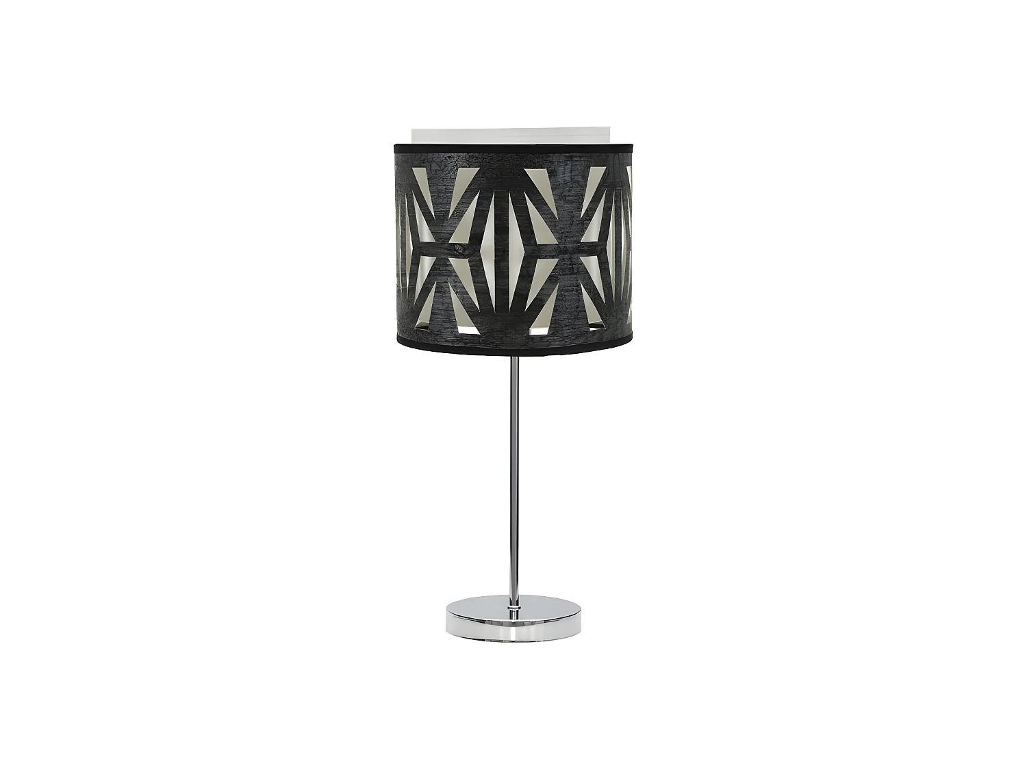 Lampe de table Chrome / bois Noir modèle Katerina FABRILAMP