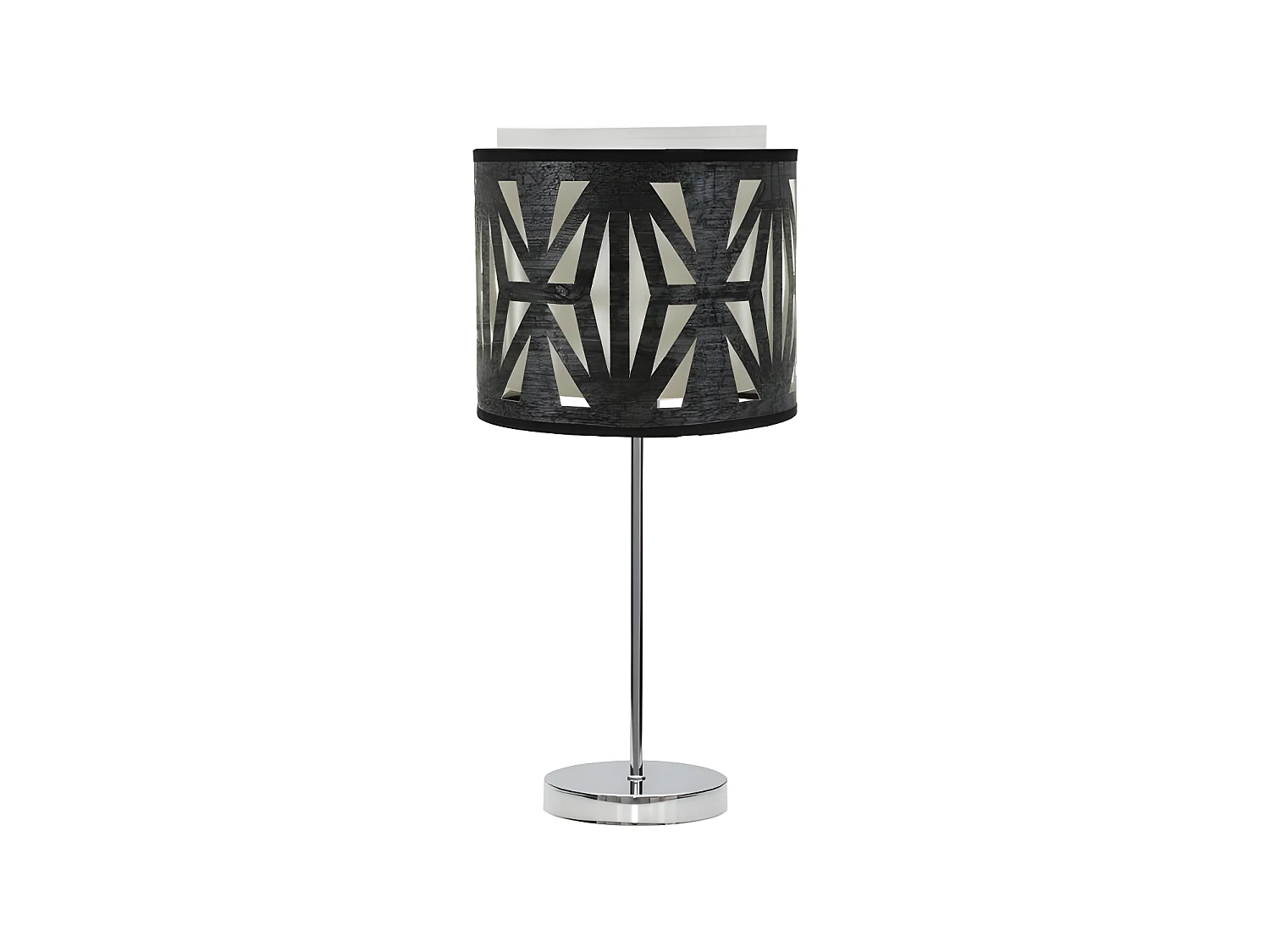 Lampe de table Chrome / bois Noir modèle Katerina FABRILAMP