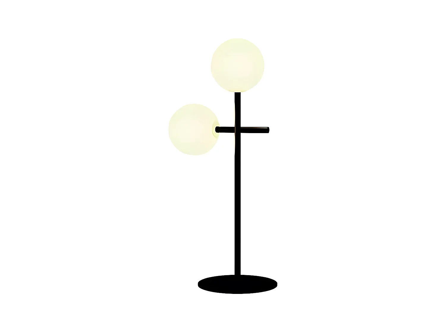 Table de deux luminaires avec tulipes en verre modèle CELLAR noir MANTRA