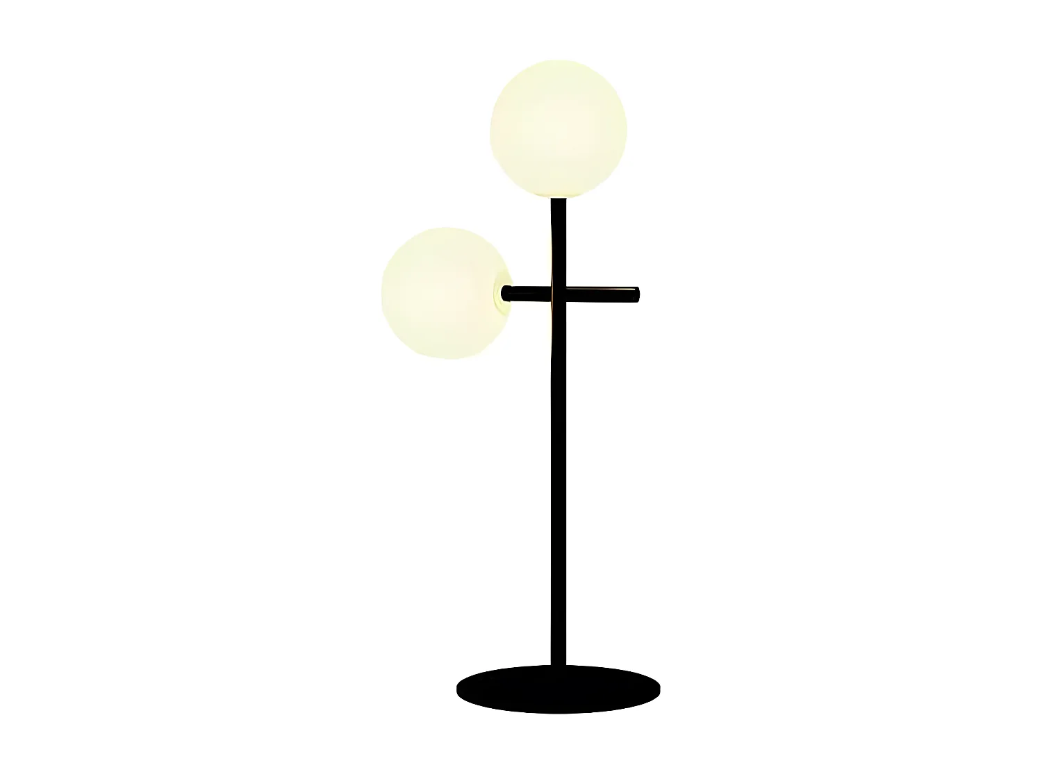Table de deux luminaires avec tulipes en verre modèle CELLAR noir MANTRA