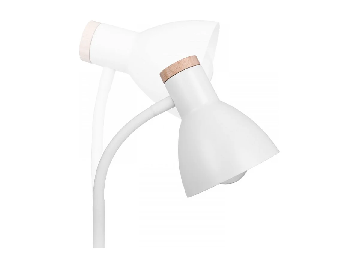 Flexo De La Serie Argos Acabado Blanco Con Detalle En Madera