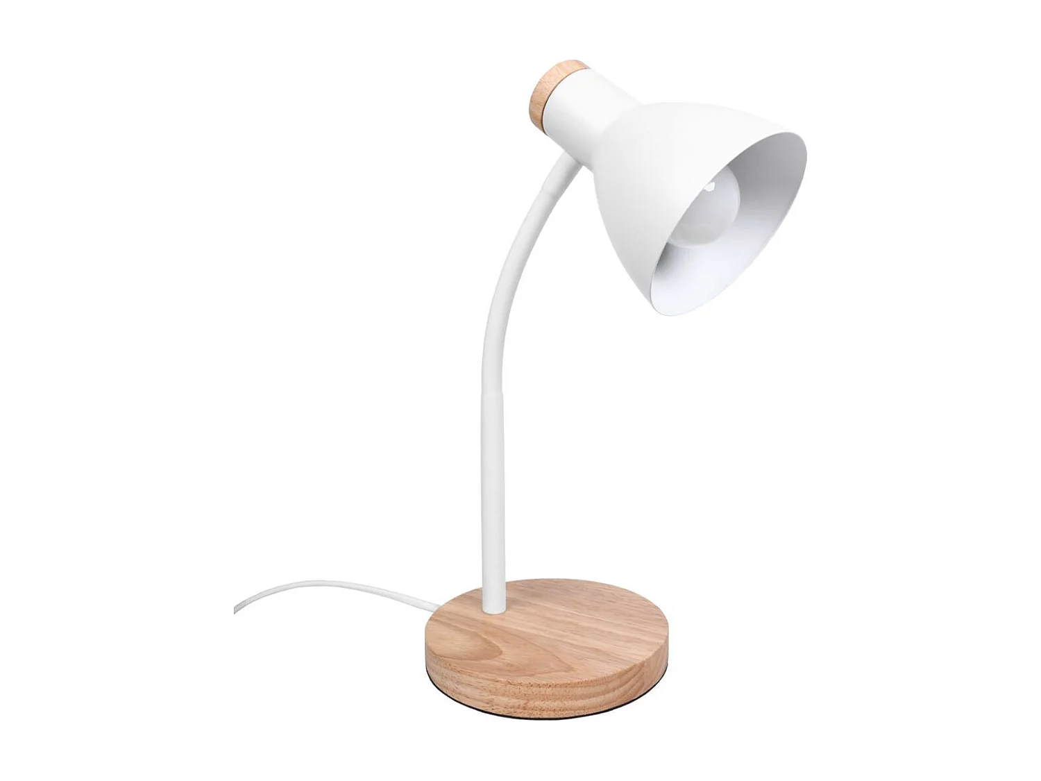 Flexo De La Serie Argos Acabado Blanco Con Detalle En Madera