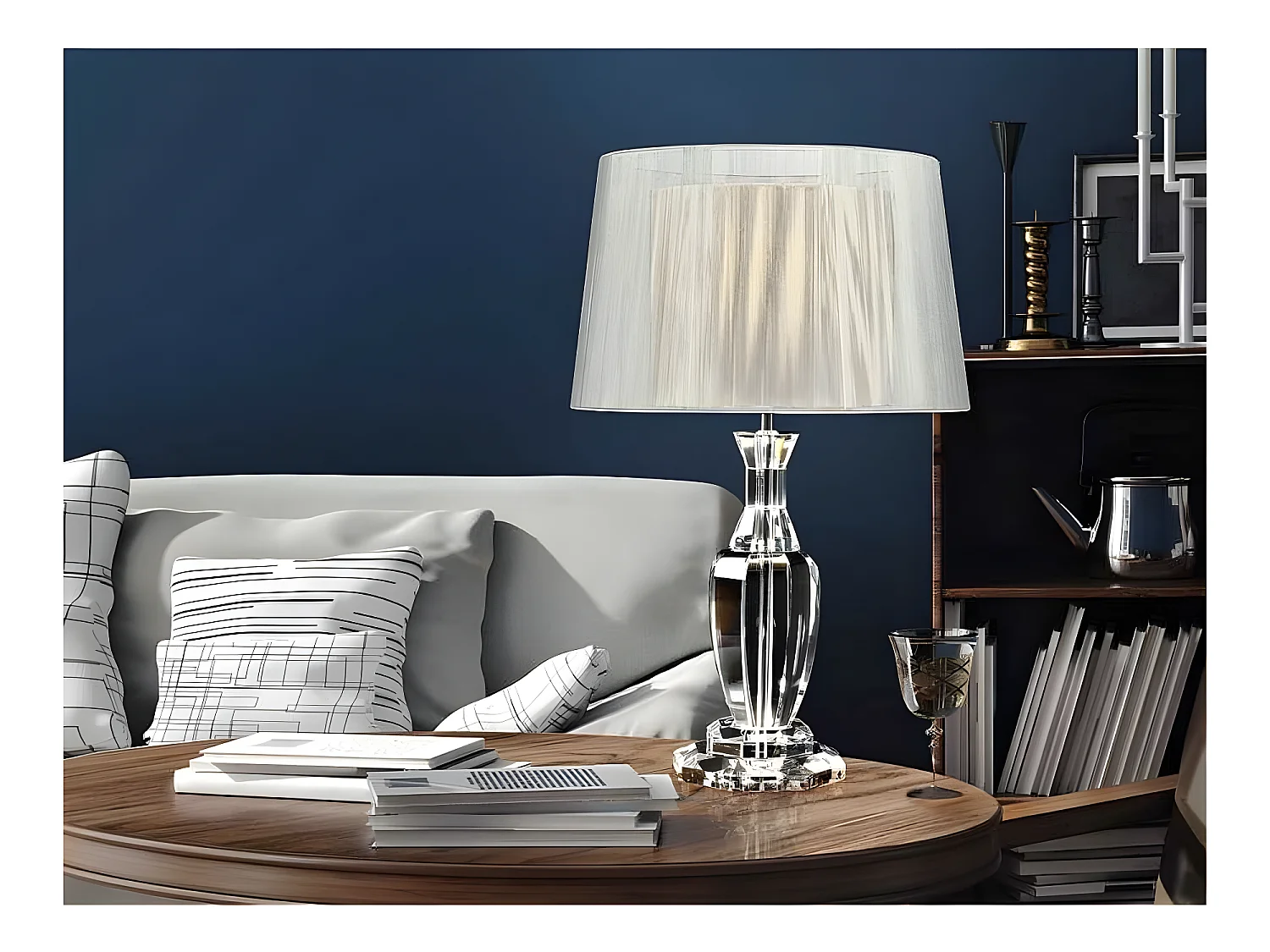 Lampara De Sobremesa Modelo Corinto Ii Cromo  De