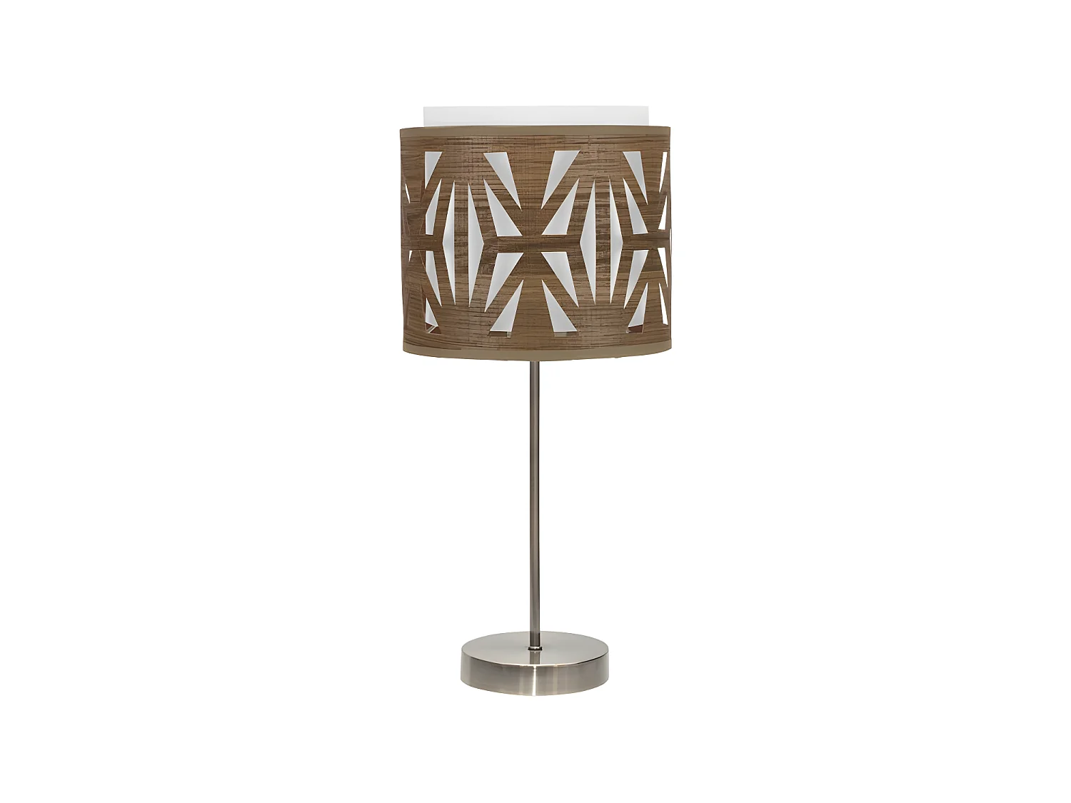 NUOVO FABRILAMP Katerina in pelle da tavolo/legno scuro