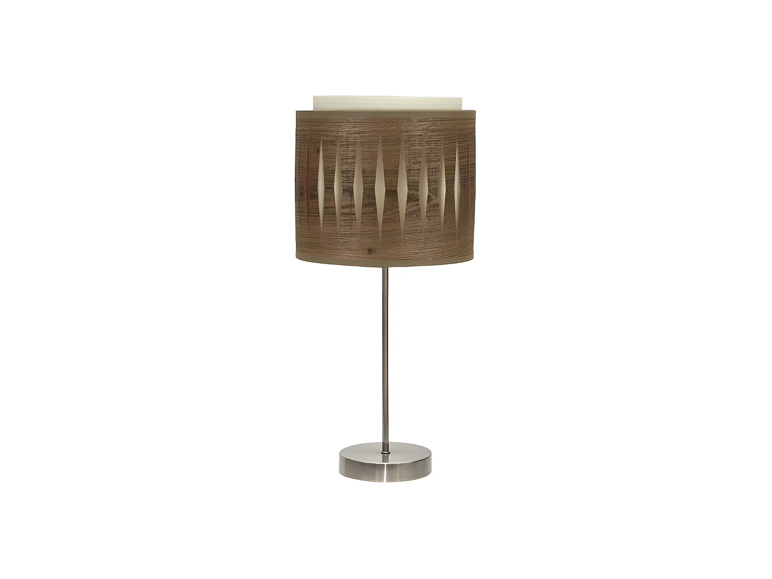 Table 1lumière modèle Alexandra petit Cuir / bois Dark FABRILAMP