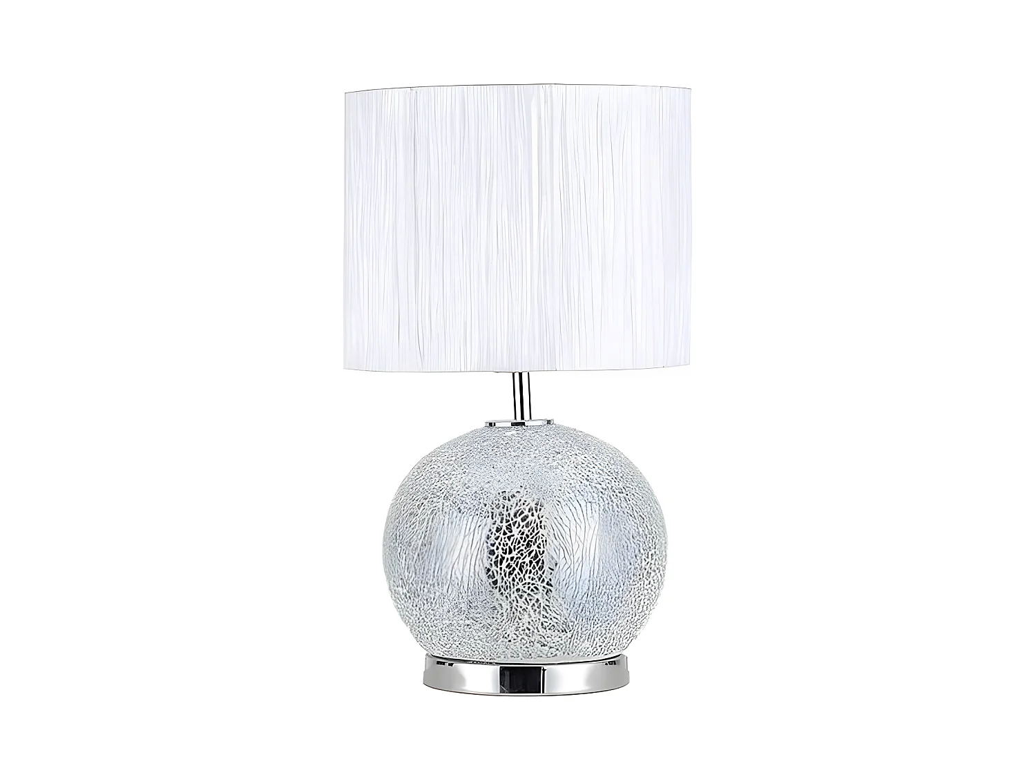 Scrivania con schermo e base con LED SECOYA cromato FABRILAMP