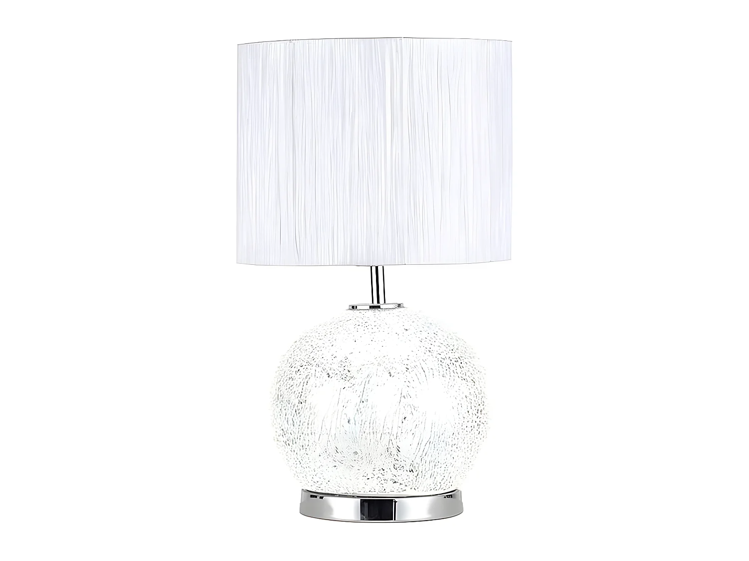 Scrivania con schermo e base con LED SECOYA cromato FABRILAMP