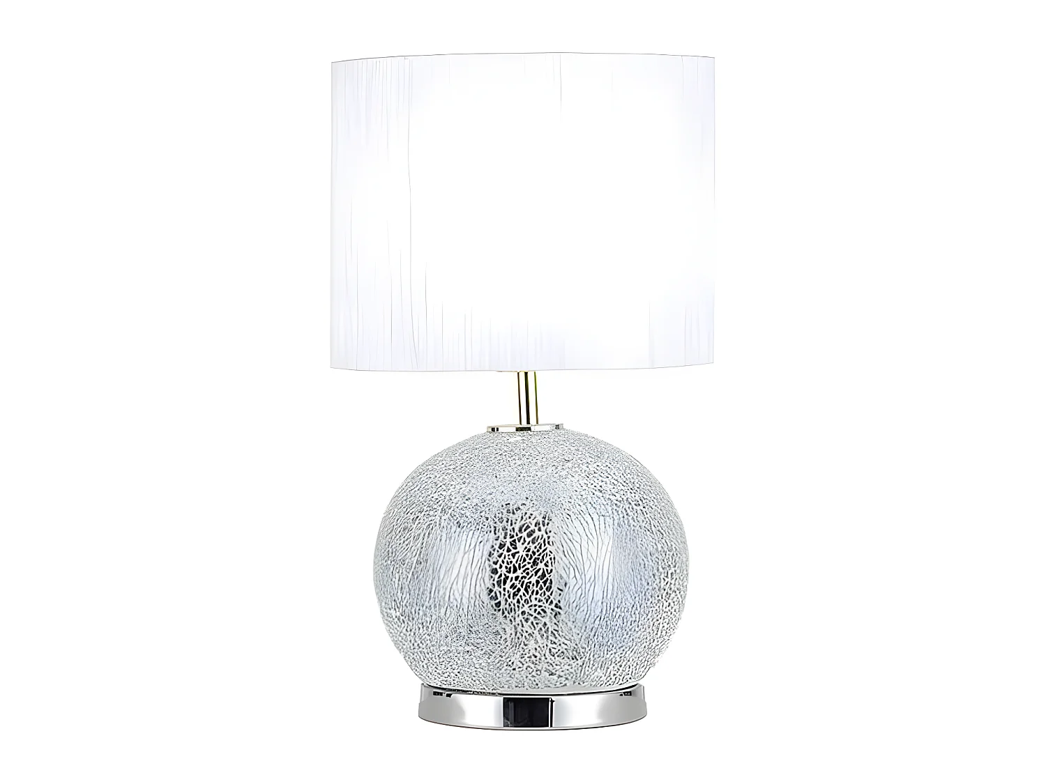 Scrivania con schermo e base con LED SECOYA cromato FABRILAMP