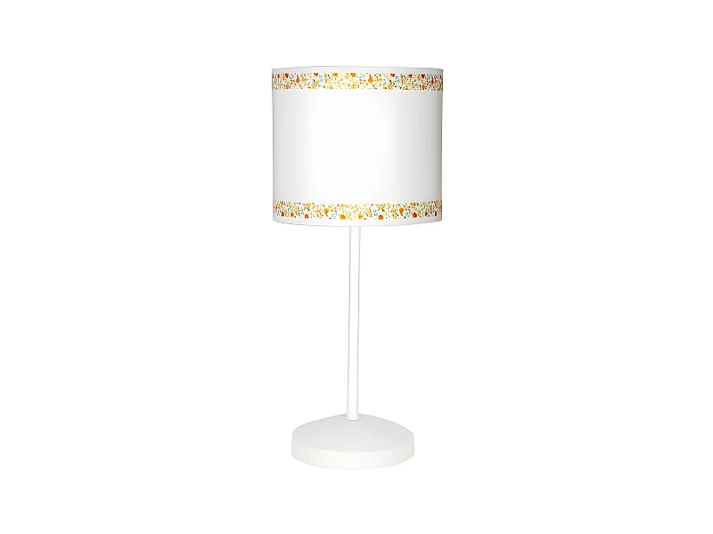 Lampe de table Cenefa Blanc/Orange 1xe14 FABRILAMP.