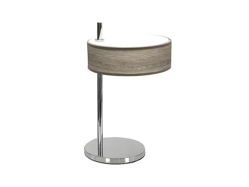 NUOVO Desktop Chrome/Wood Grey modello Haiti FABRILAMP
