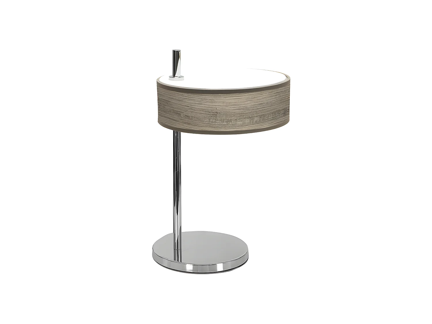 NOUVEAU modèle Desktop Chrome/Wood Grey Haïti FABRILAMP