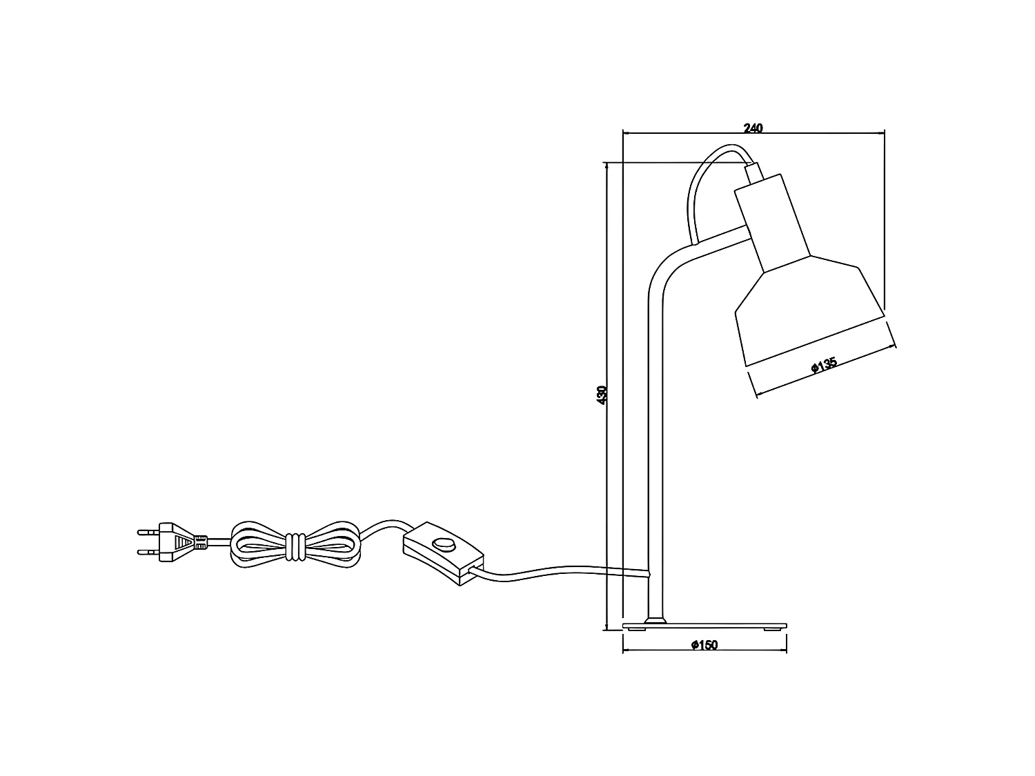 Sobremesa Color Cobre Modelo Leana Con Pantalla Metalica