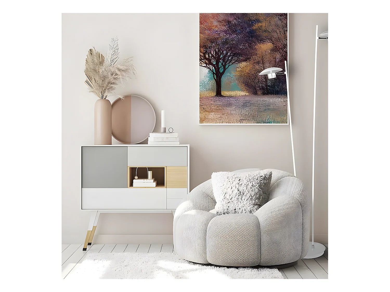 Plateau de table blanc CAPE TOWN led 2 lumières FABRILAMP