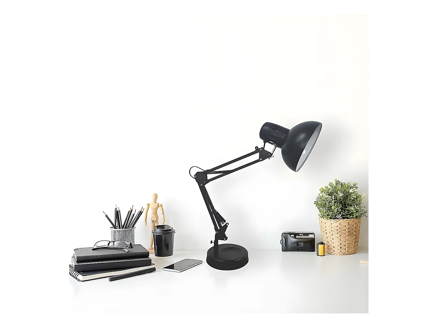 Flexo Articulable Rutile 1xe27 Noir Mat 57x39x15 Cm