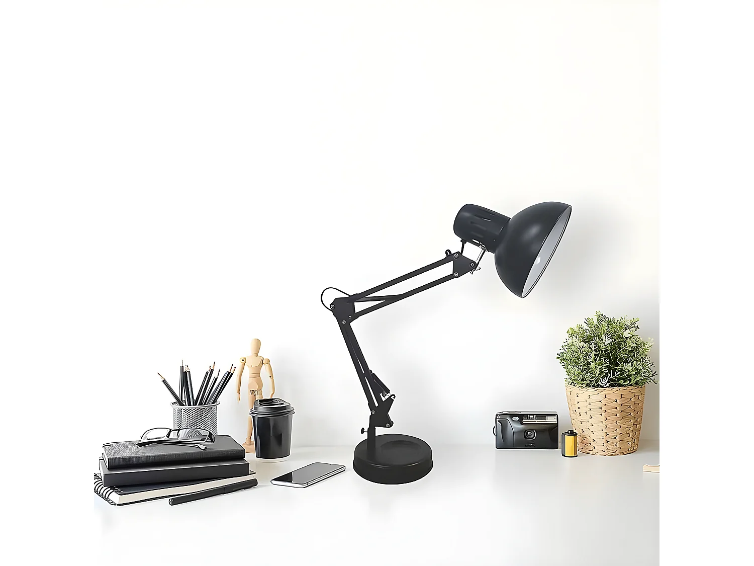 Flexo Articulable Rutile 1xe27 Noir Mat 57x39x15 Cm