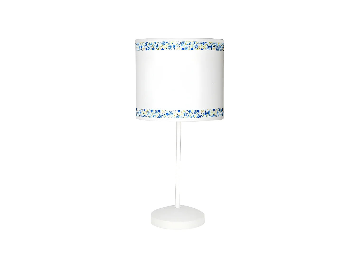 Lampe de table Cenefa Blanc/bleu 1xe14 FABRILAMP.
