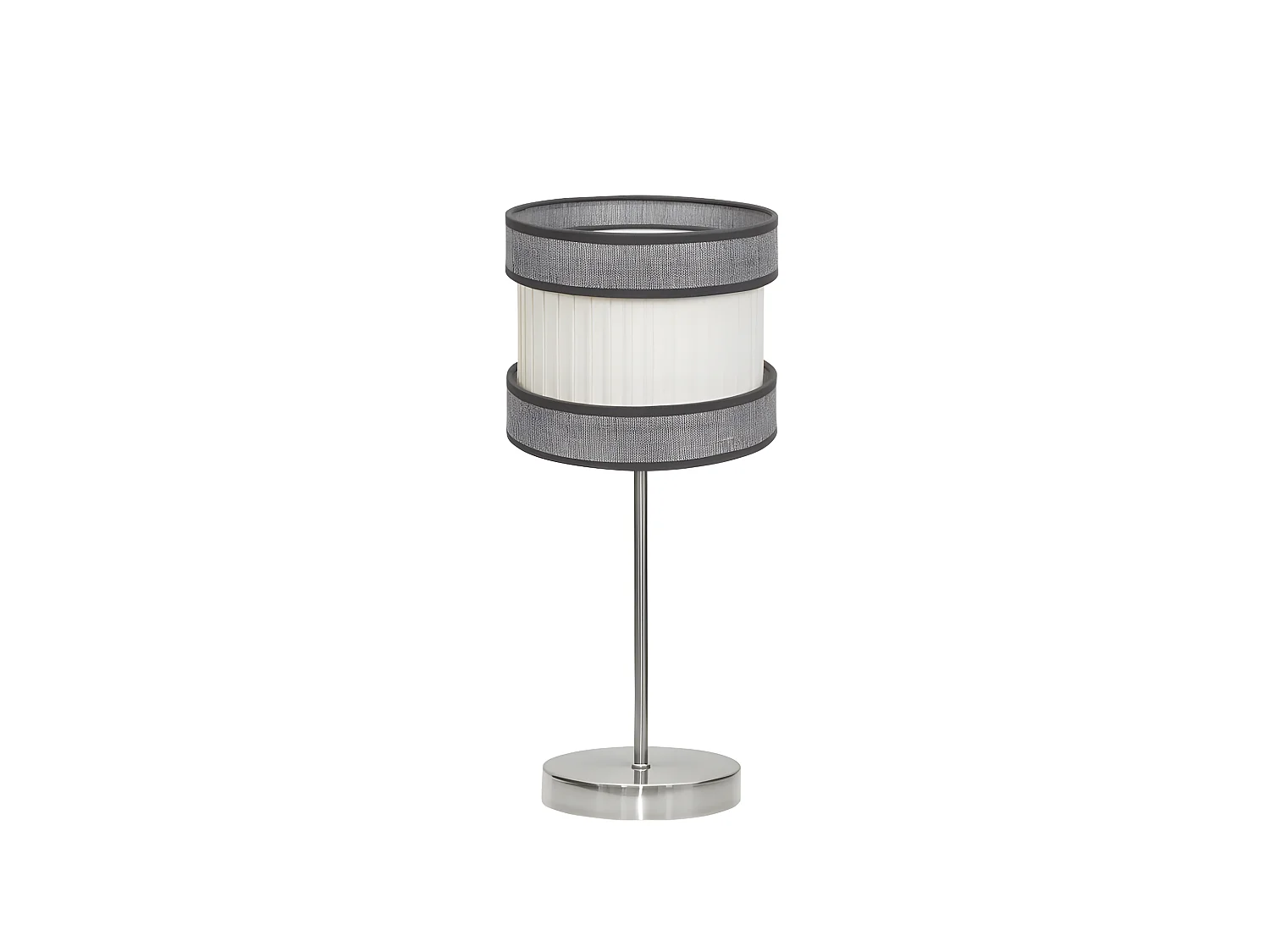Petit modèle de bureau Home 1xE14 Nickel/grey-beis FABRILAMP