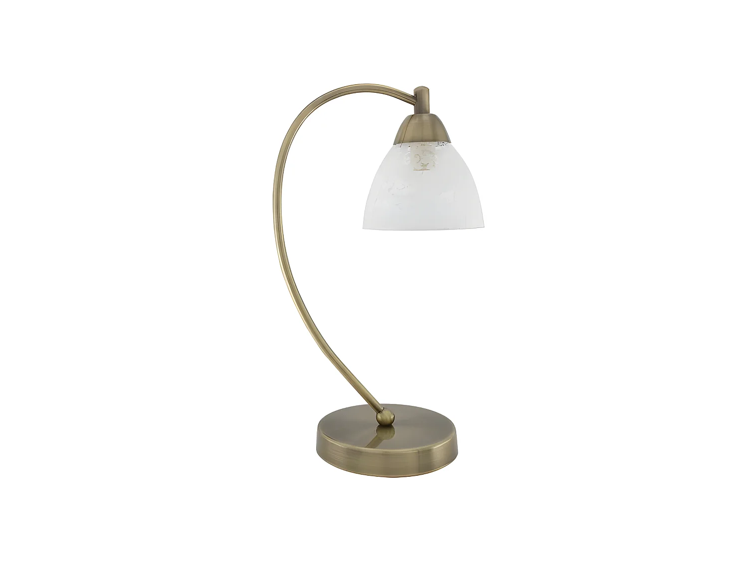 Bureau en cuir satiné JAIPUR avec FABRILAMP tulipe en verre