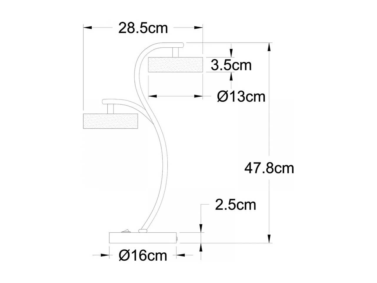 Sobremesa Led Modelo Tokio  Cromo De 12w