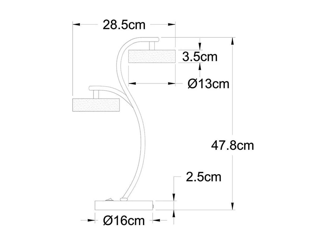 Sobremesa Led Modelo Tokio  Cromo De 12w