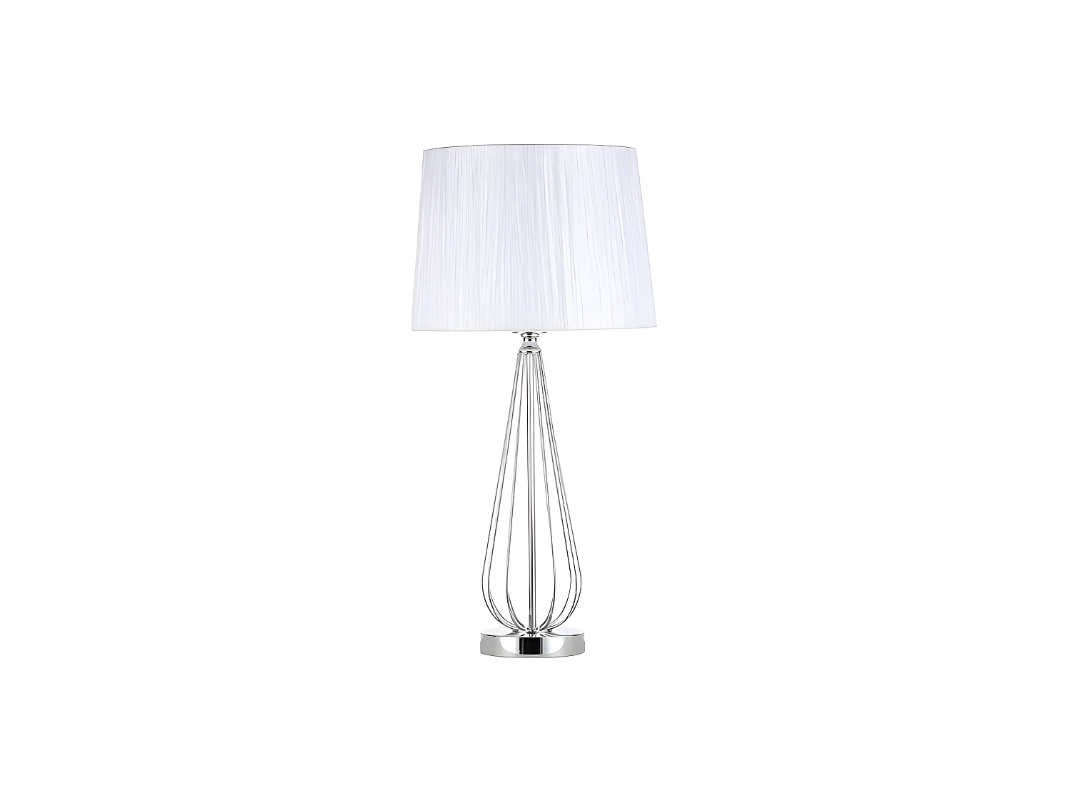 Bureau chromé ROBINA avec écran blanc d'une lumière FABRILAMP