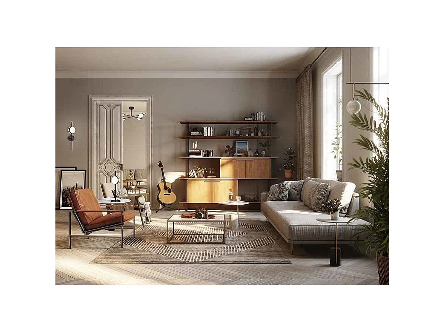 Modèle de bureau CUBA avec détail en or led 8w de MANTRA