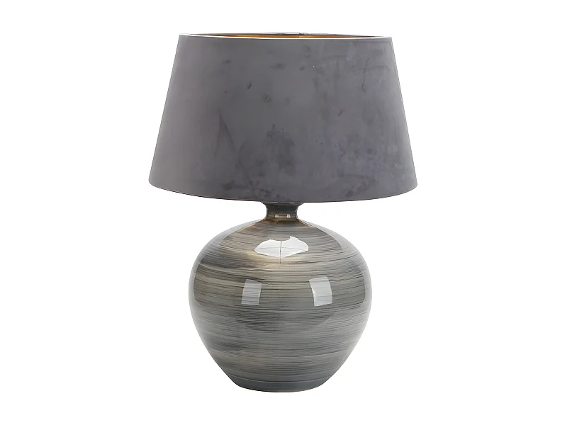 Scrivania con schermo in velluto grigio modello BETTA Grey Brightness 58 cm FABRILAMP