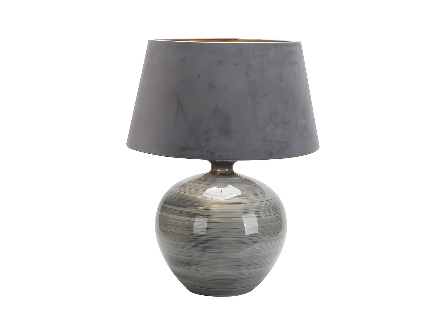 Scrivania con schermo in velluto grigio modello BETTA Grey Brightness 58 cm FABRILAMP