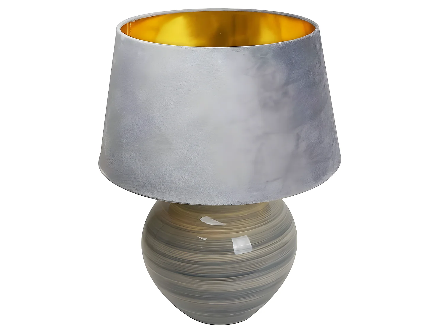 Scrivania con schermo in velluto grigio modello BETTA Grey Brightness 58 cm FABRILAMP