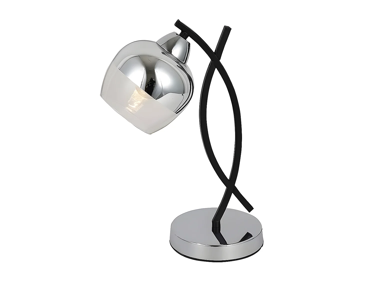 Plateau de table avec verre tulipe modèle DENALI chrome FABRILAMP