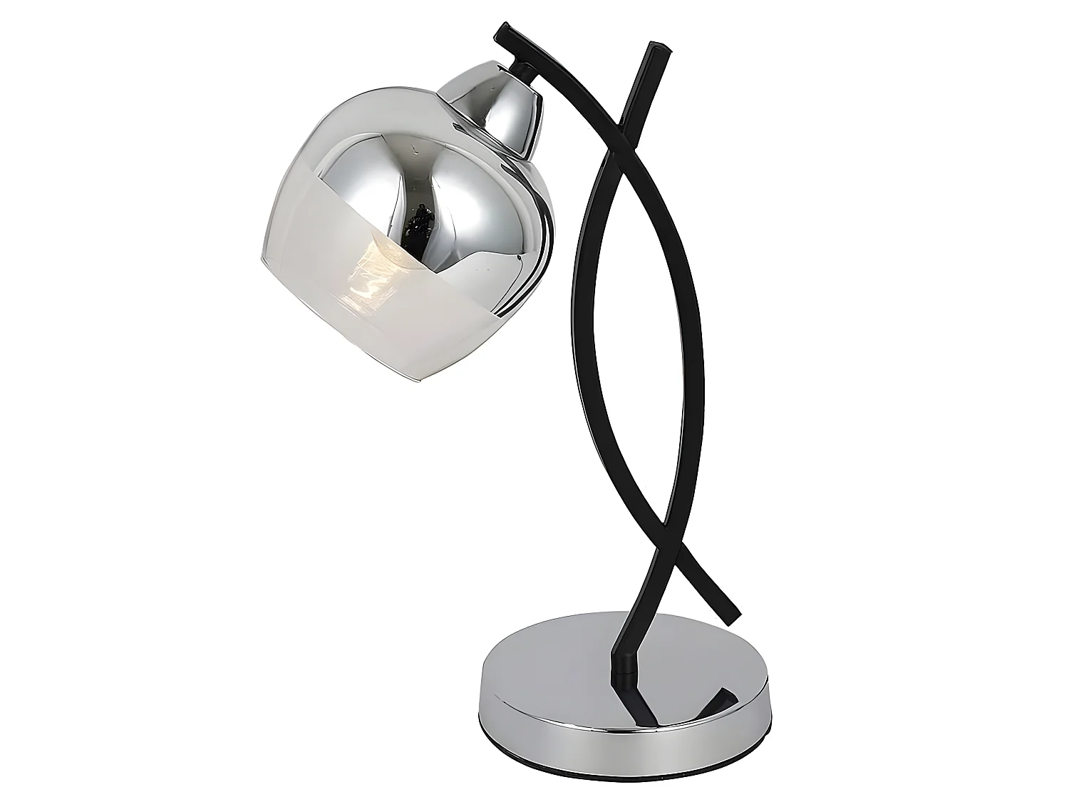 Plateau de table avec verre tulipe modèle DENALI chrome FABRILAMP