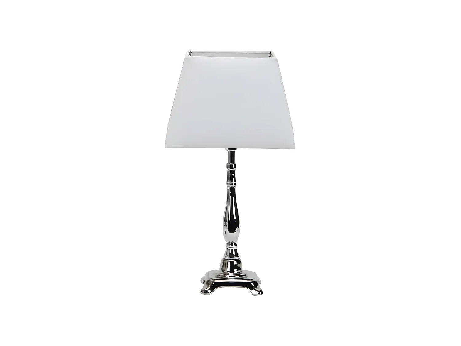Bureau avec écran carré blanc modèle CICLIDO chrome FABRILAMP