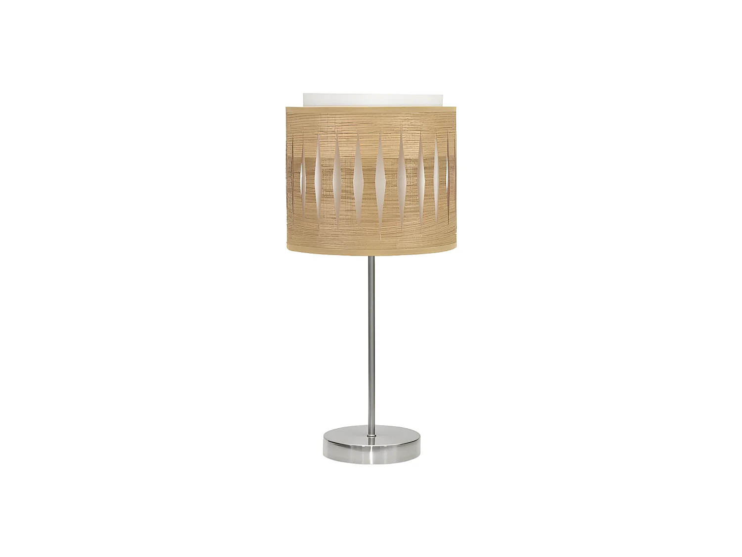 Table ALEXANDRA nickel couleur / bois clair modèle FABRILAMP