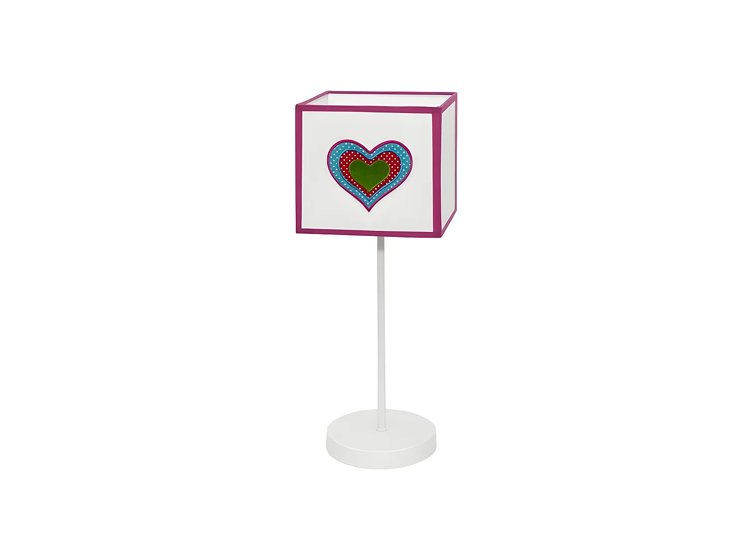 Lampe de table Love 1xe14 Blanc /Rose FABRILAMP.