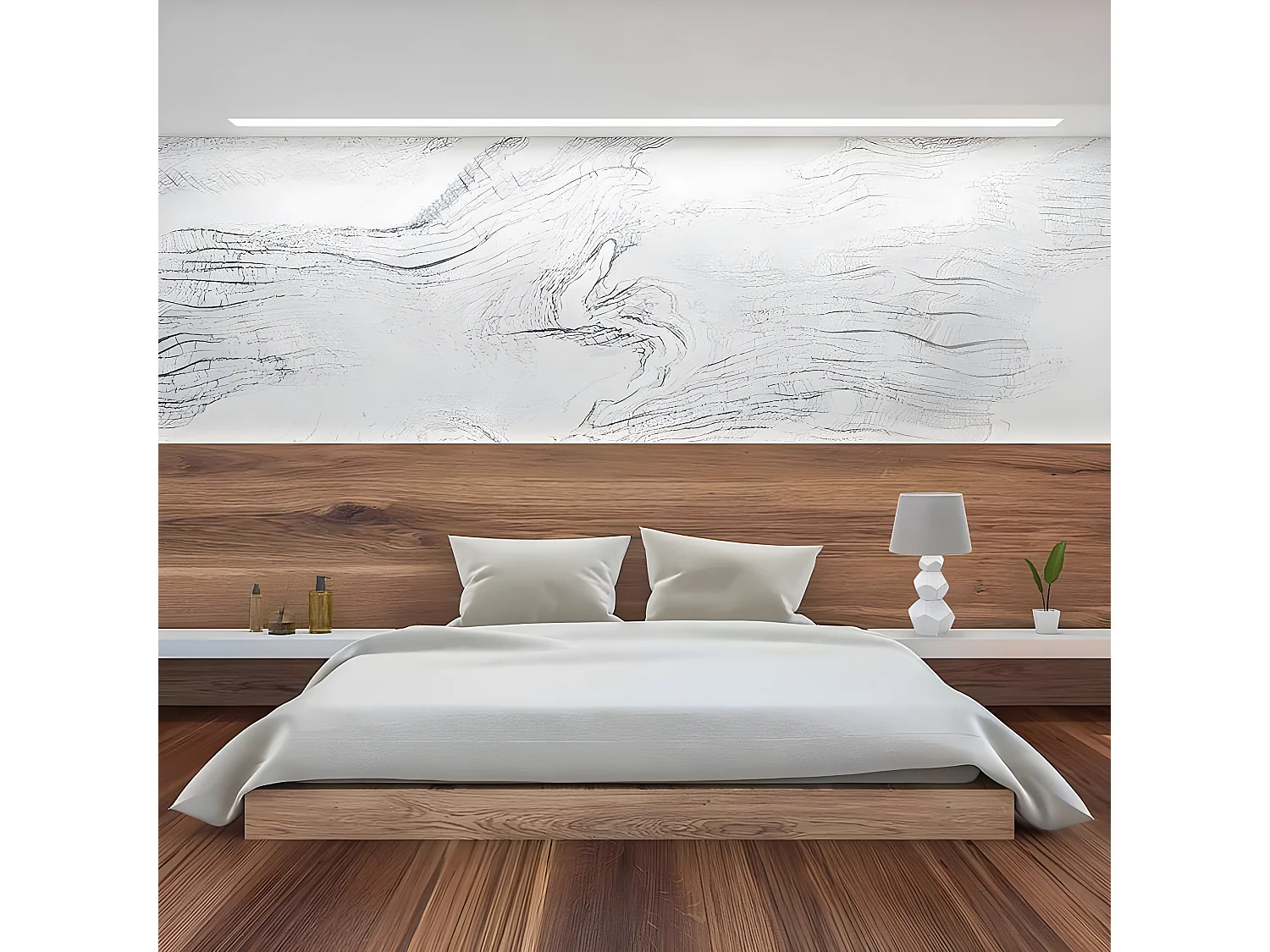 Desktop in ceramica modello FOZ FABRILAMP bianco-nero